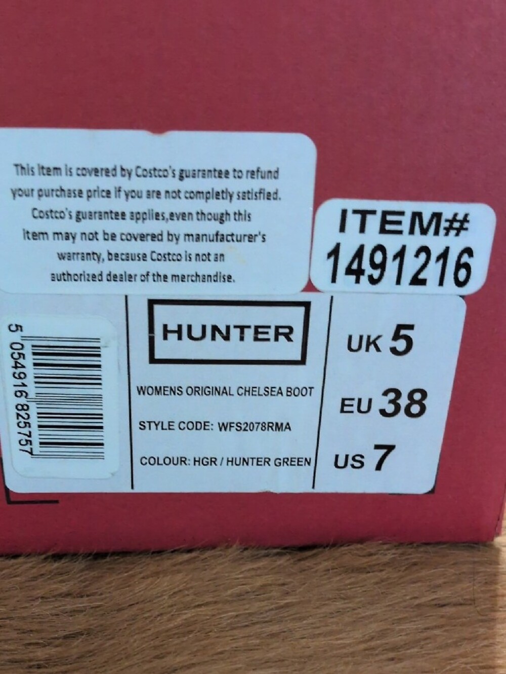 Hunter Black Women's Chelsea Rain Boots with Red Logo Trim - Picture 2 of 2